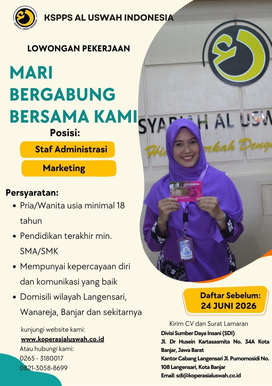 Lowongan Pekerjaan KSPPS Al Uswah Indonesia Tahun 2026